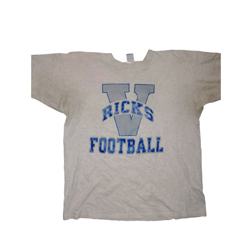 D8-Vintage '90s Made In USA 2XL Champion Single Stitch Football T-shirt